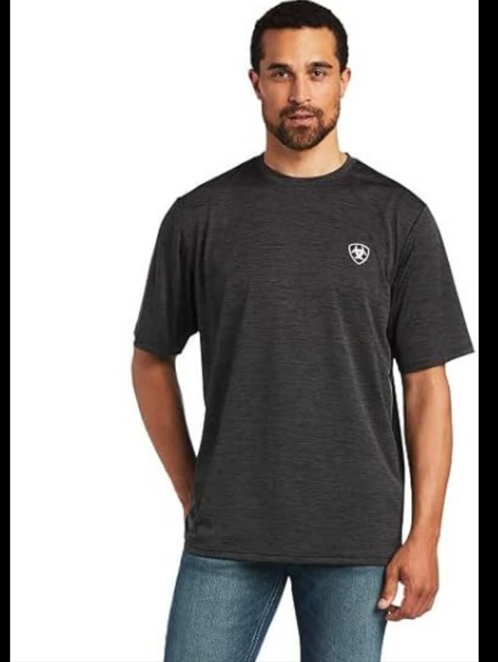 Ariat TEK Men's Heat Series Heathered Charcoal Performance Tee Medium
